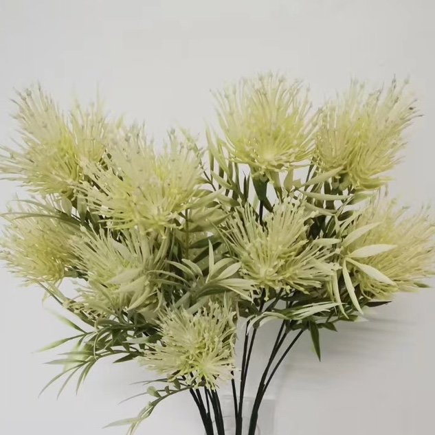 Sihan Flower Industry, yellow small-head flowers, fabric flowers, decorative flowers, artificial plastic flowers, fake flowers, single living room decorative flowers, dried flowers, table top ornaments, anti-flower art decorations 1