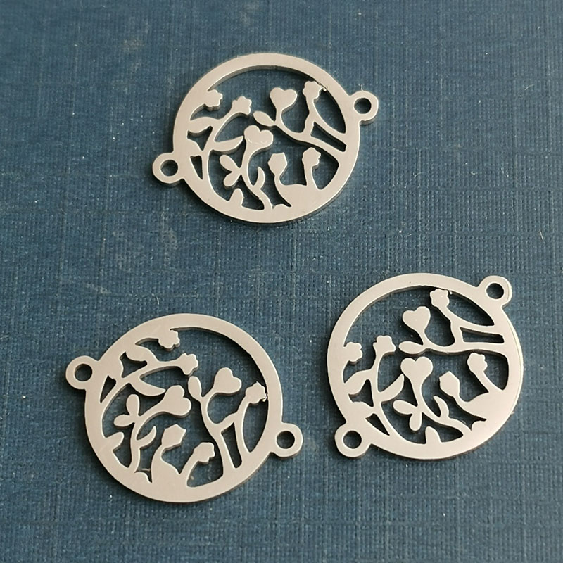 Foreign trade custom stainless steel jewelry accessories Double polished double hole stainless steel bracelet necklace pendant connection accessories