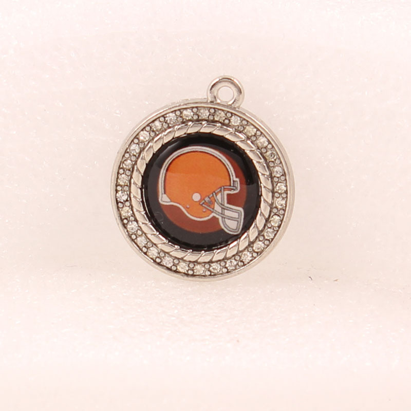 FLY407  欧美爆款镶钻吊坠 NFL charms 橄榄球队手项链小挂件DIY饰品配件