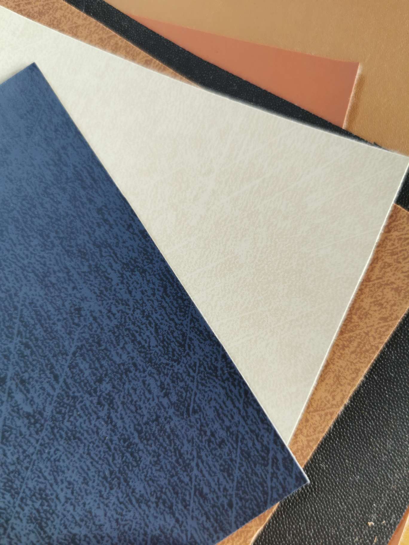 Space leather blue color-coated textured leather Item Picture