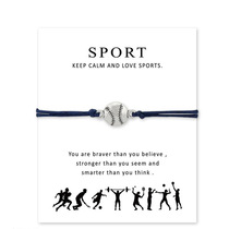 FLY390 Baseball SPORT Blessing Card Bracelet wish Bracelet Custom couple bracelet