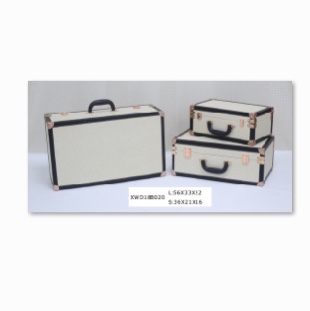 Handmade wooden European-style vintage suitcase Props Clothing storage box Tidy storage Wooden box Vintage leather suitcase suitcase