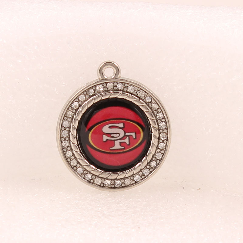 FLY415 European and American explosive diamond pendant NFL charms football team hand necklace small pendant DIY jewelry accessories