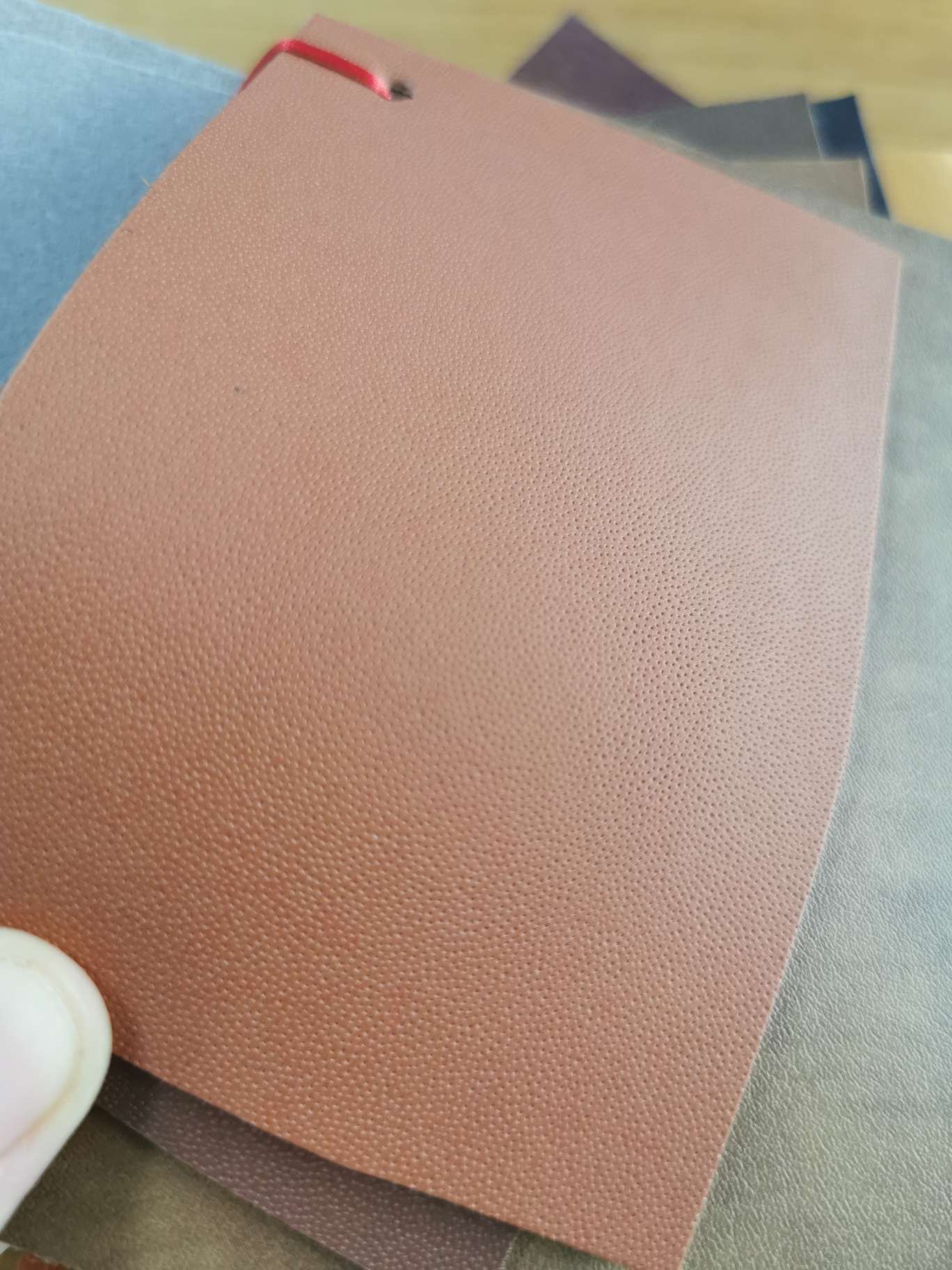 Space leather pinhole pressed modified leather trademark leather detail image 3