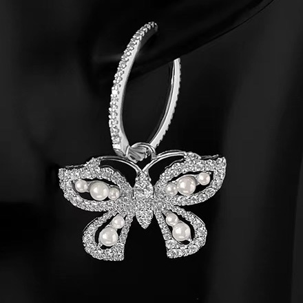 Small zirconium earring bow earrings