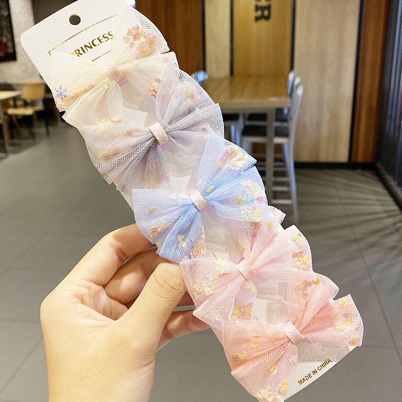 网纱儿童发卡套装蝴蝶结发夹韩式侧边夹刘海头饰可爱公主夹子发饰4