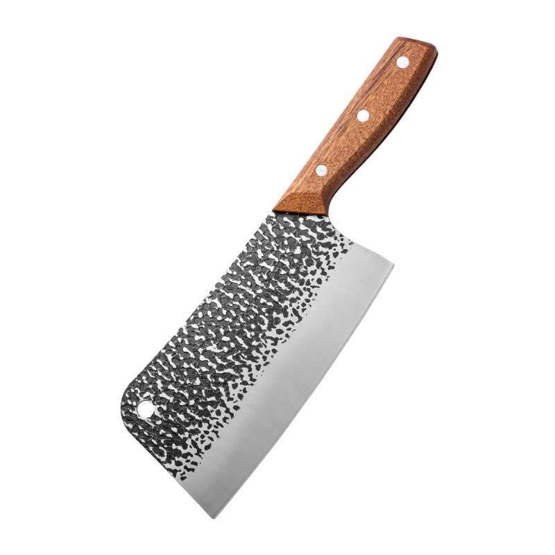 Hammer-textured forged kitchen knife, stainless steel knife, sharp chef's bone-cutting knife for household use details Picture