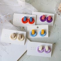 Round resin countercolor earrings, sweet and cute.