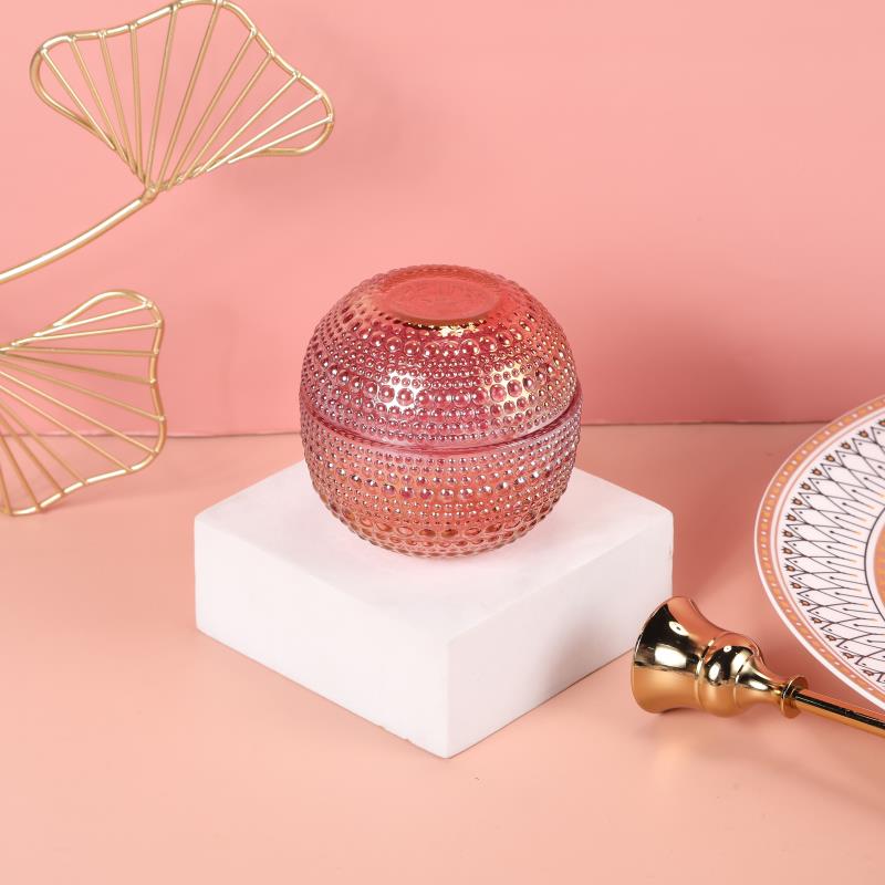 Glass round storage jar
