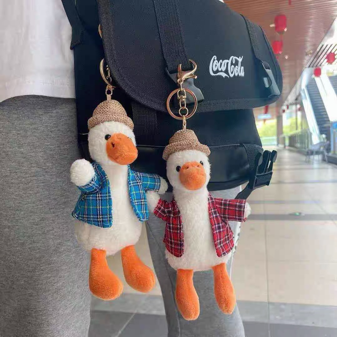 Cute plush net red schoolbag hanging decoration doll bag decoration car key female couple pendant 3