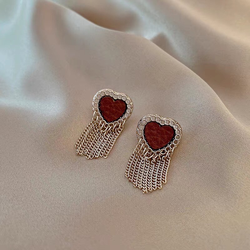 Love tassel long design Bohemian retro court style earrings