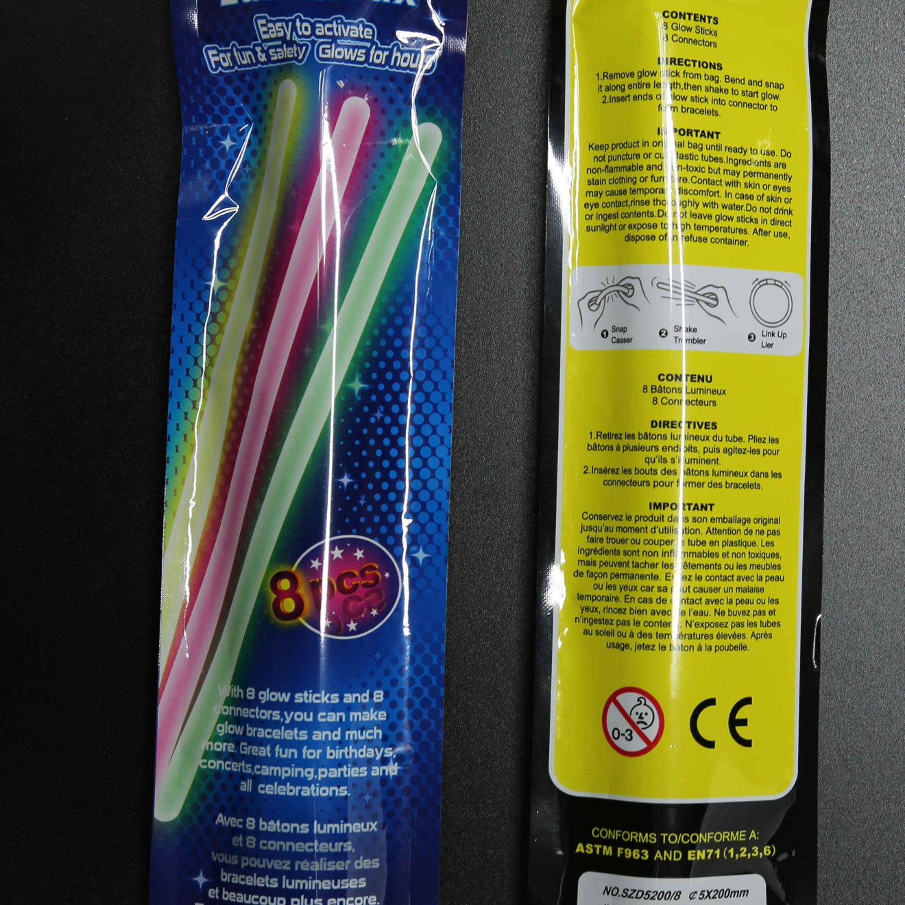 8PCS荧光手镯派对专用发光产品