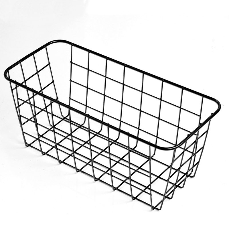 Iron Kitchen Condiment Hanging Basket Desktop Storage Basket Storage Shelf Bathroom Rectangular Storage Frame Wall Hanging Shelf undefined