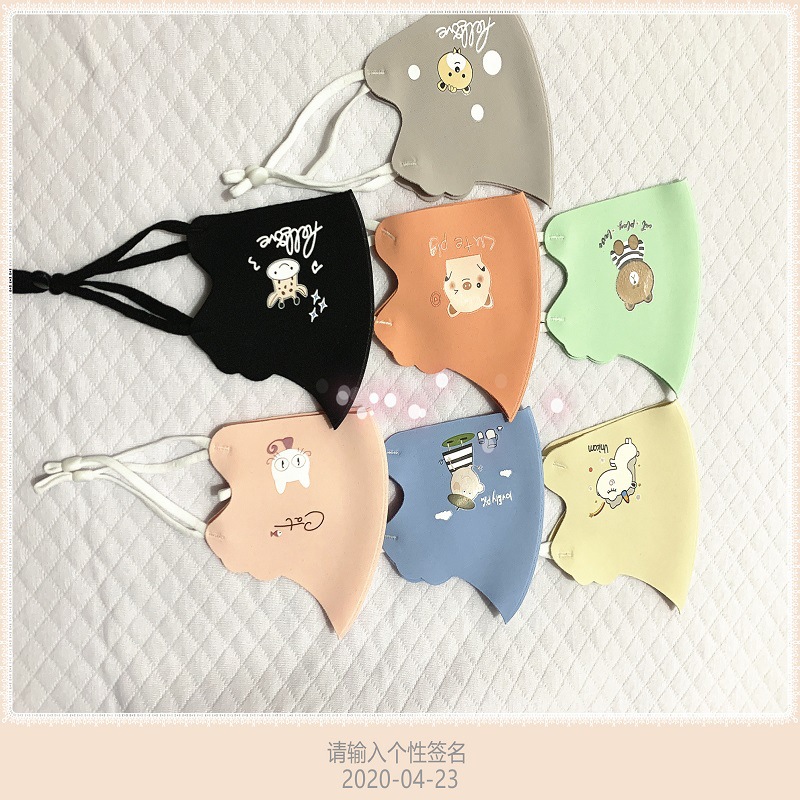 Summer children's mask Cartoon dust-proof pm2.5 three-dimensional breathable thin baby ice silk cotton mask adjustable tightness multiple colors [Exclusive for export