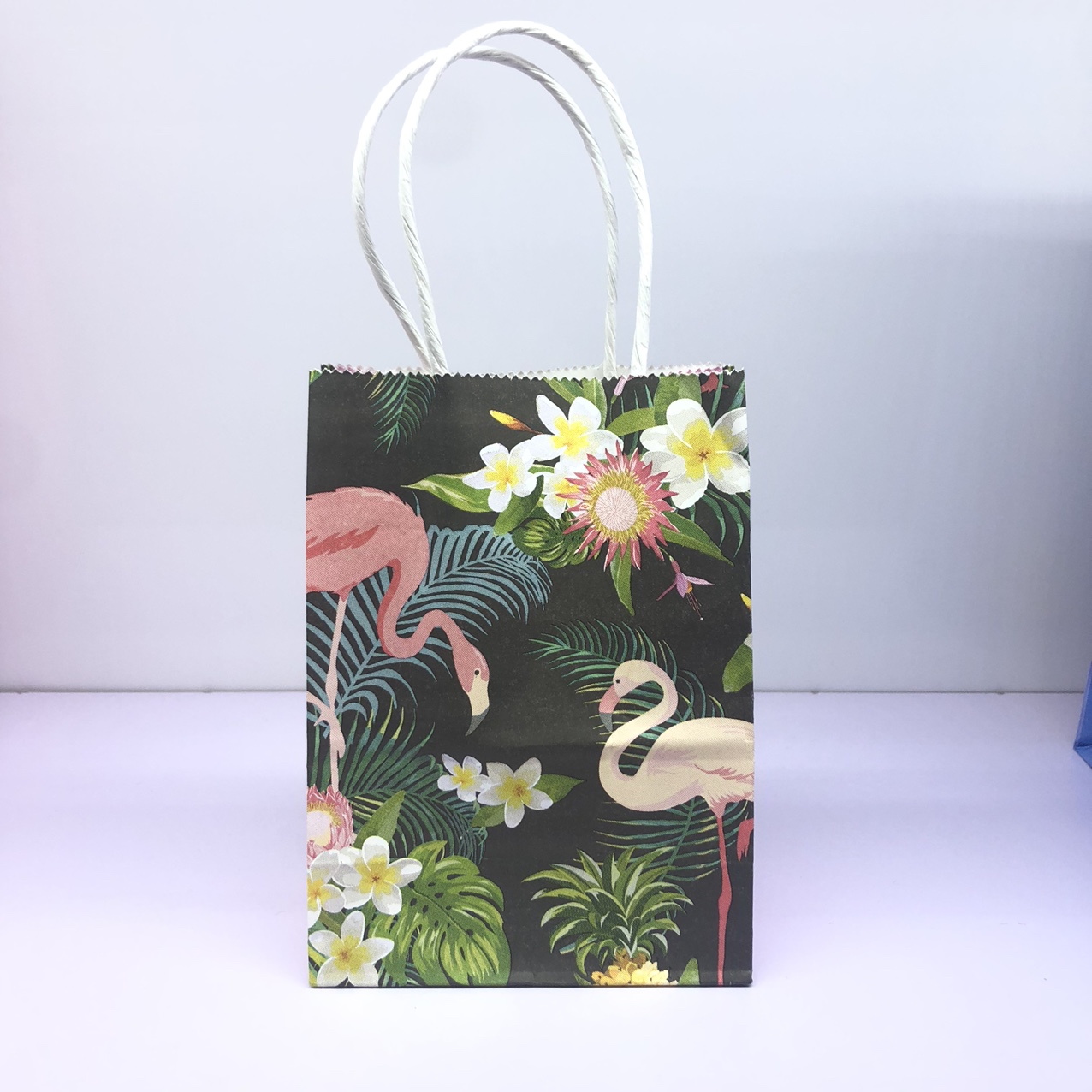 Qi Color Gift Bag Wrapping Paper Packaging Container Paper Bag Gift Bag Kraft Paper Cartoon Flamingos Gift Bag Paper Products Bag 1531
