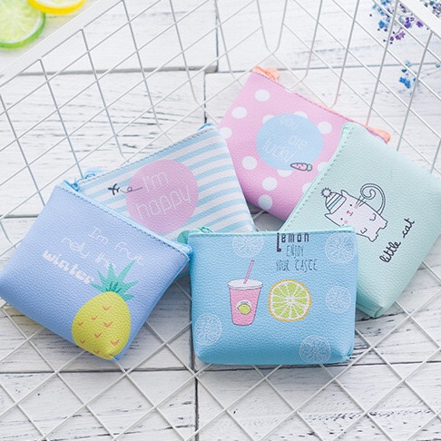 韩版小清新防水皮质硬币零钱包短款钱包少女心可爱便携学生钥匙包