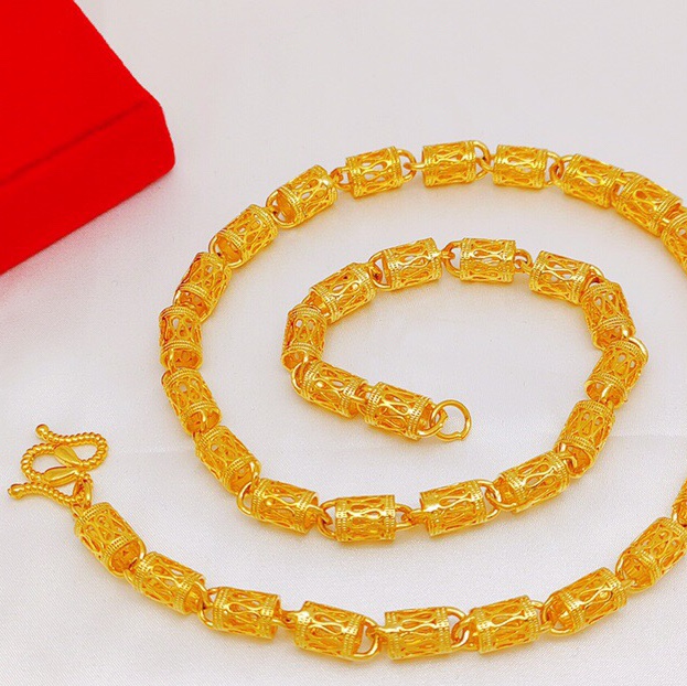 Hollowed-out round men's necklace 60cm