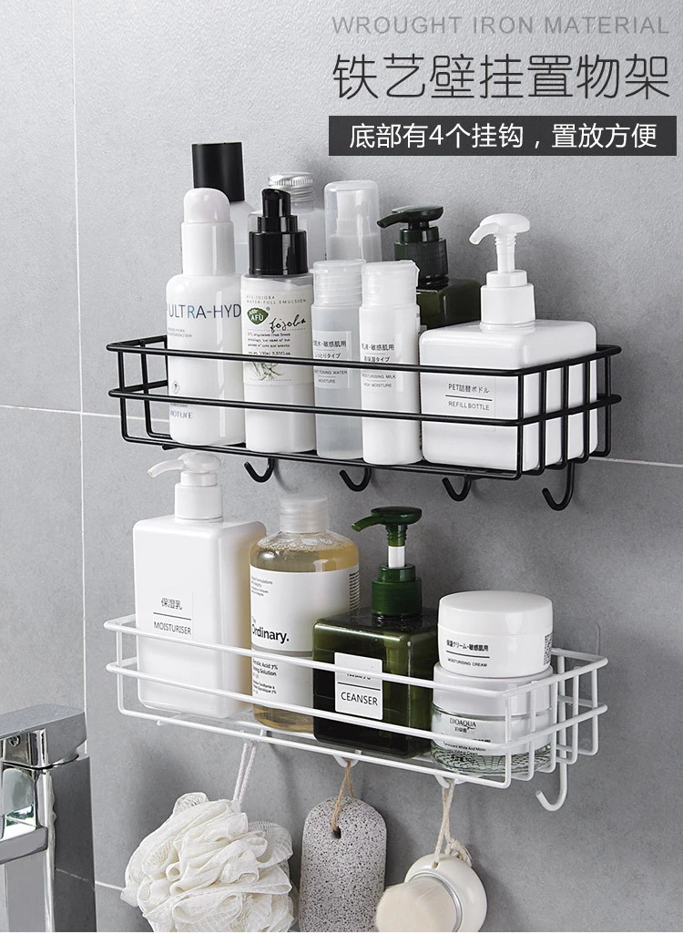 Bathroom Toothbrush Shelf Wall Hanging Perforation-Free Toilet Toilet Toilet Washroom Toiletries Table Cosmetics Wall Storage details Picture