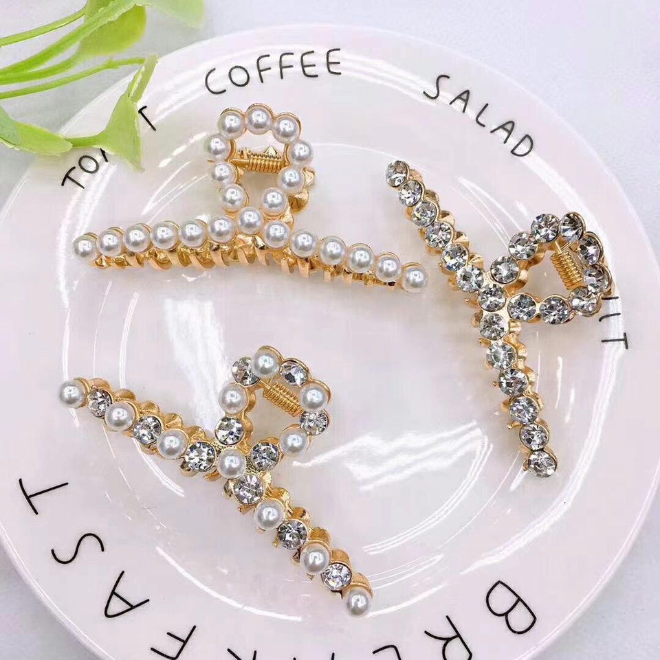 闻悦饰品发夹厂家直销八爪珍珠钻发夹