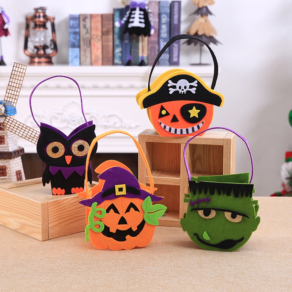 Halloween decoration props carry candy bag non-woven three-dimensional gift bag pumpkin backpack sling bag pumpkin bag 85