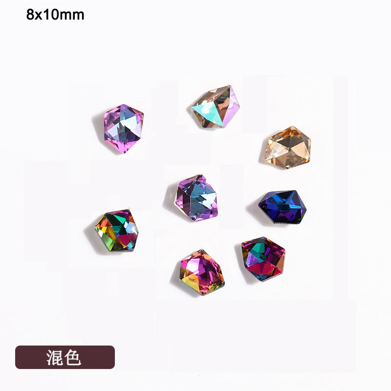Nail art accessories: Irregular-shaped diamond flat-bottom mixed set, popular online bestseller AB color champagne-colored super sparkling water diamond Japanese nail art accessory 197 detail image 1