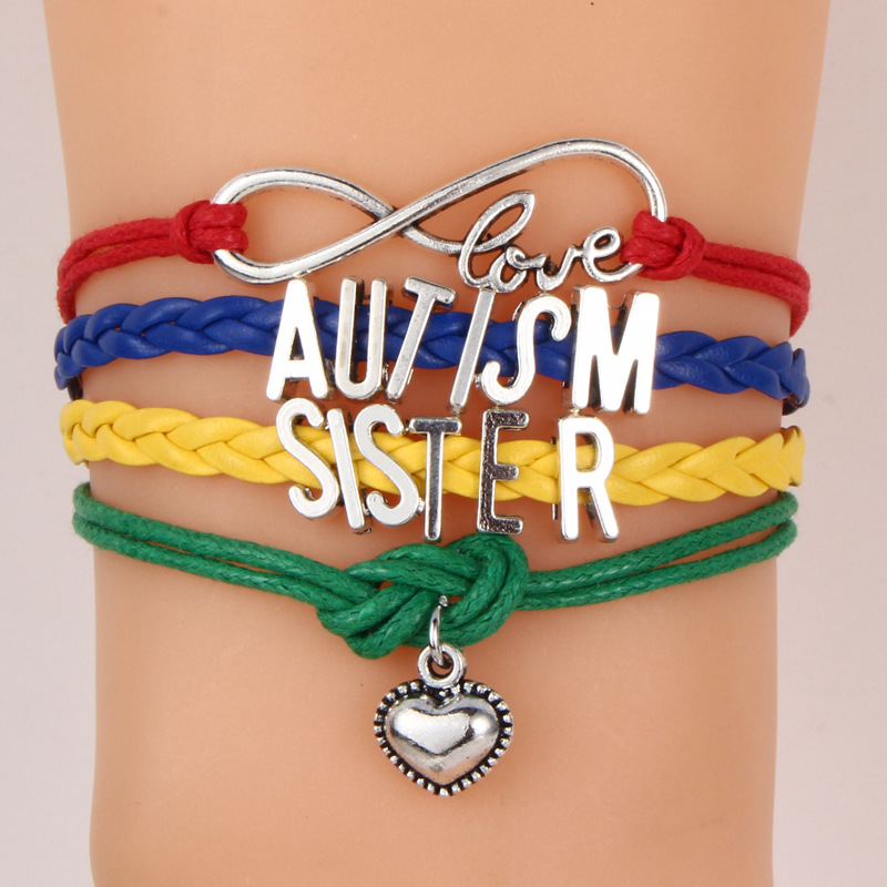 FLY450 alphabet bracelet for people with autism Braided bracelet is fast selling