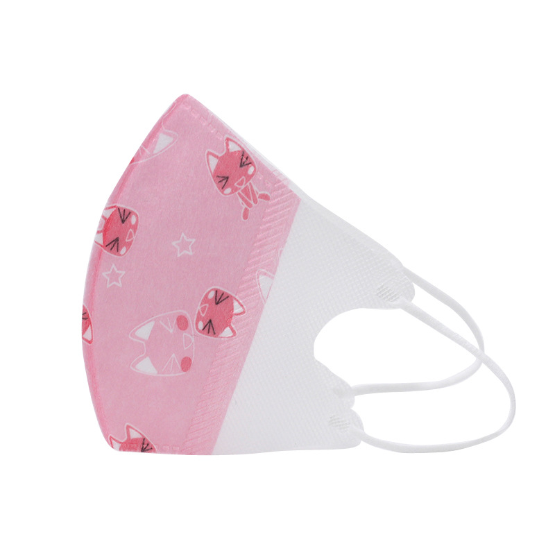 Summer thin breathable children's mask for babies, disposable 3D stereoscopic cartoon cute kids, girls printed rose red [Exclusive for foreign trade