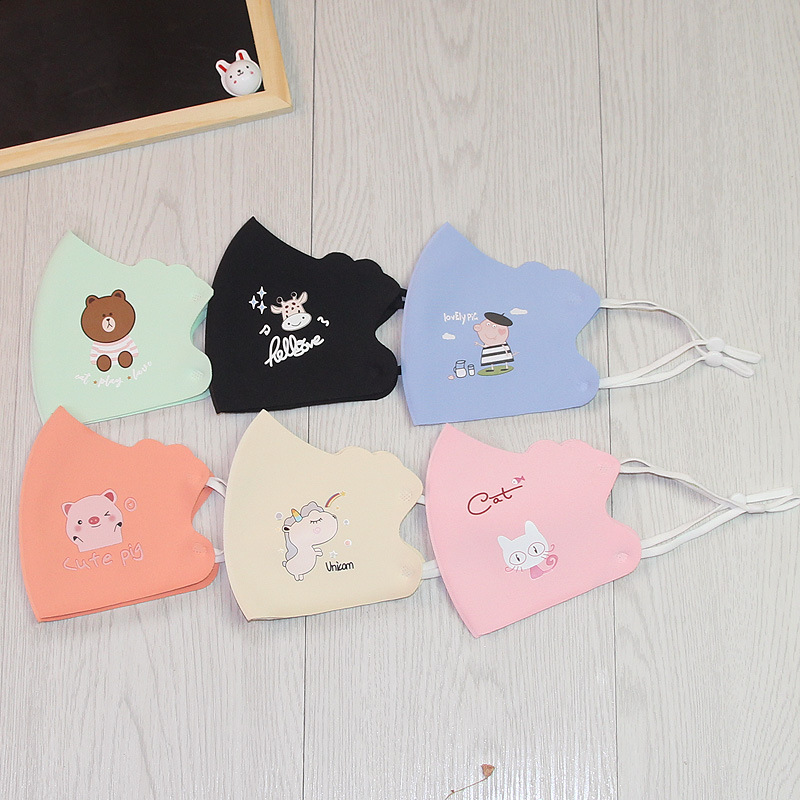 Summer children's mask Cartoon dust-proof pm2.5 three-dimensional breathable thin baby ice silk cotton mask adjustable tightness multiple styles [Exclusive for export