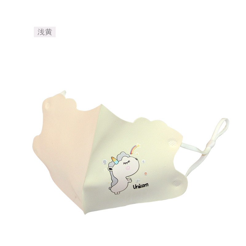 Summer children's mask Cartoon dust-proof pm2.5 three-dimensional breathable thin baby ice silk cotton mask adjustable tightness beige [Exclusive for export