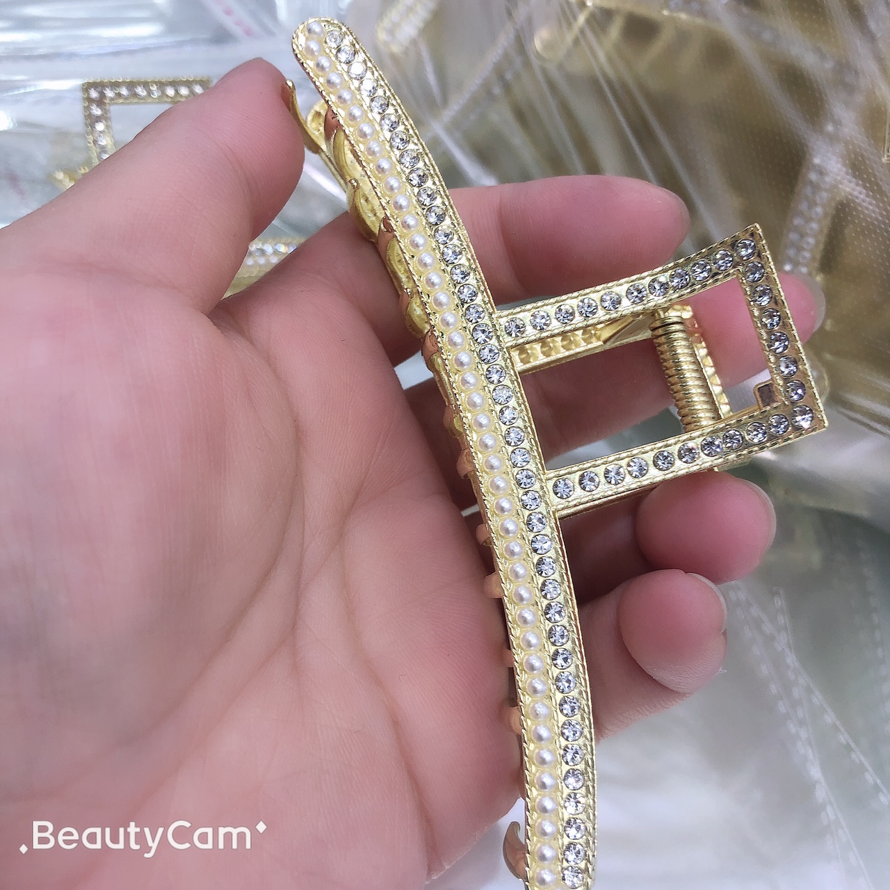 闻悦饰品发夹厂家直销一字细米钻发夹