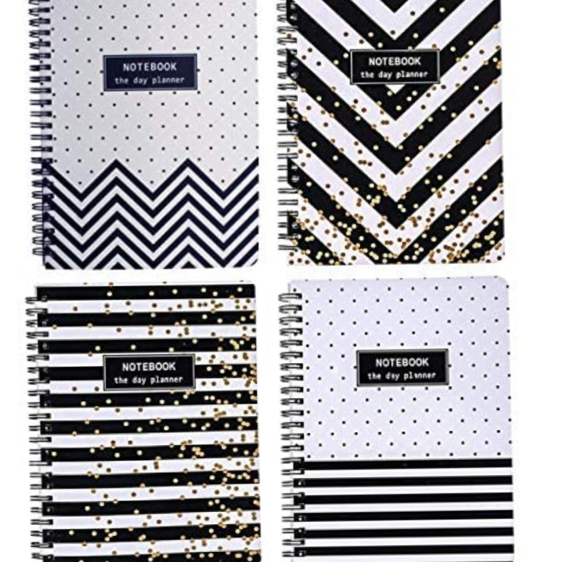Donghu Paper Products Unicorn Korean cartoon in's hot-selling mini portable coil notebook, black and white embossed gold-embossed coil notebook