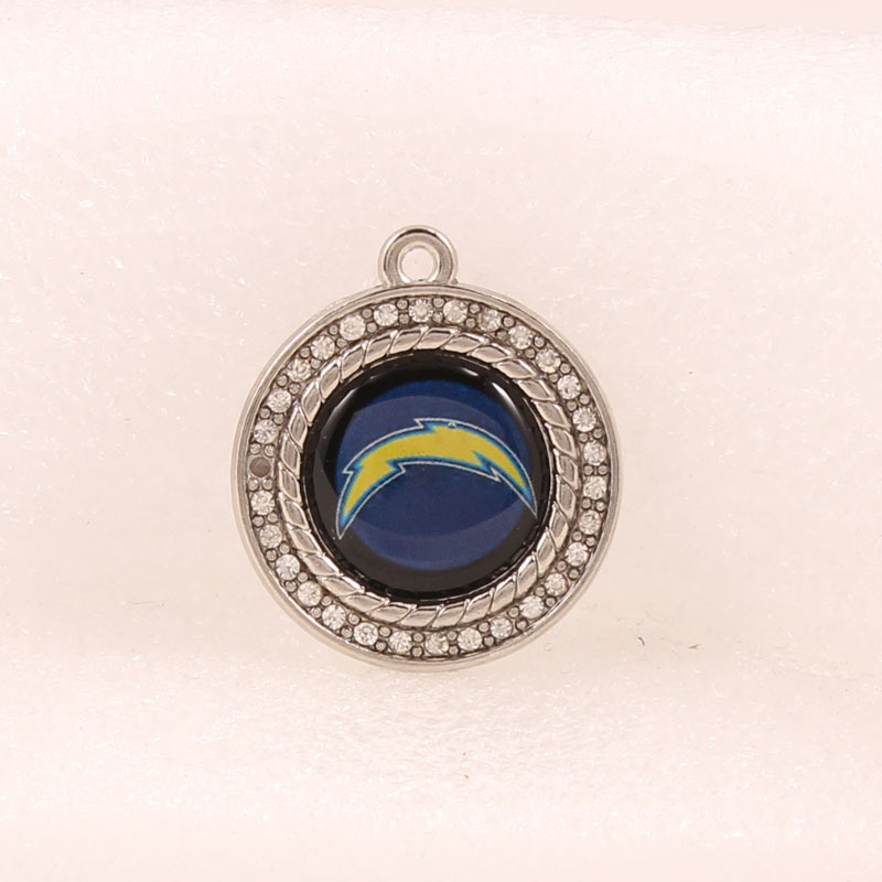 FLY437 European and American explosive diamond-encrusting pendant NFL charms football team hand necklace small pendant DIY jewelry accessories