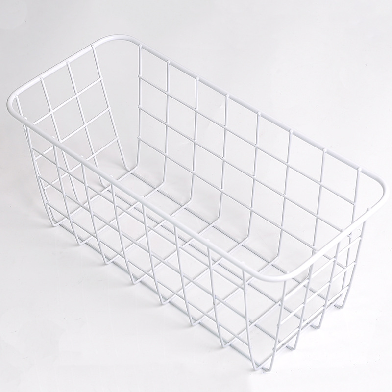 Iron Kitchen Condiment Hanging Basket Desktop Storage Basket Storage Shelf Bathroom Rectangular Storage Frame Wall Hanging Shelf undefined