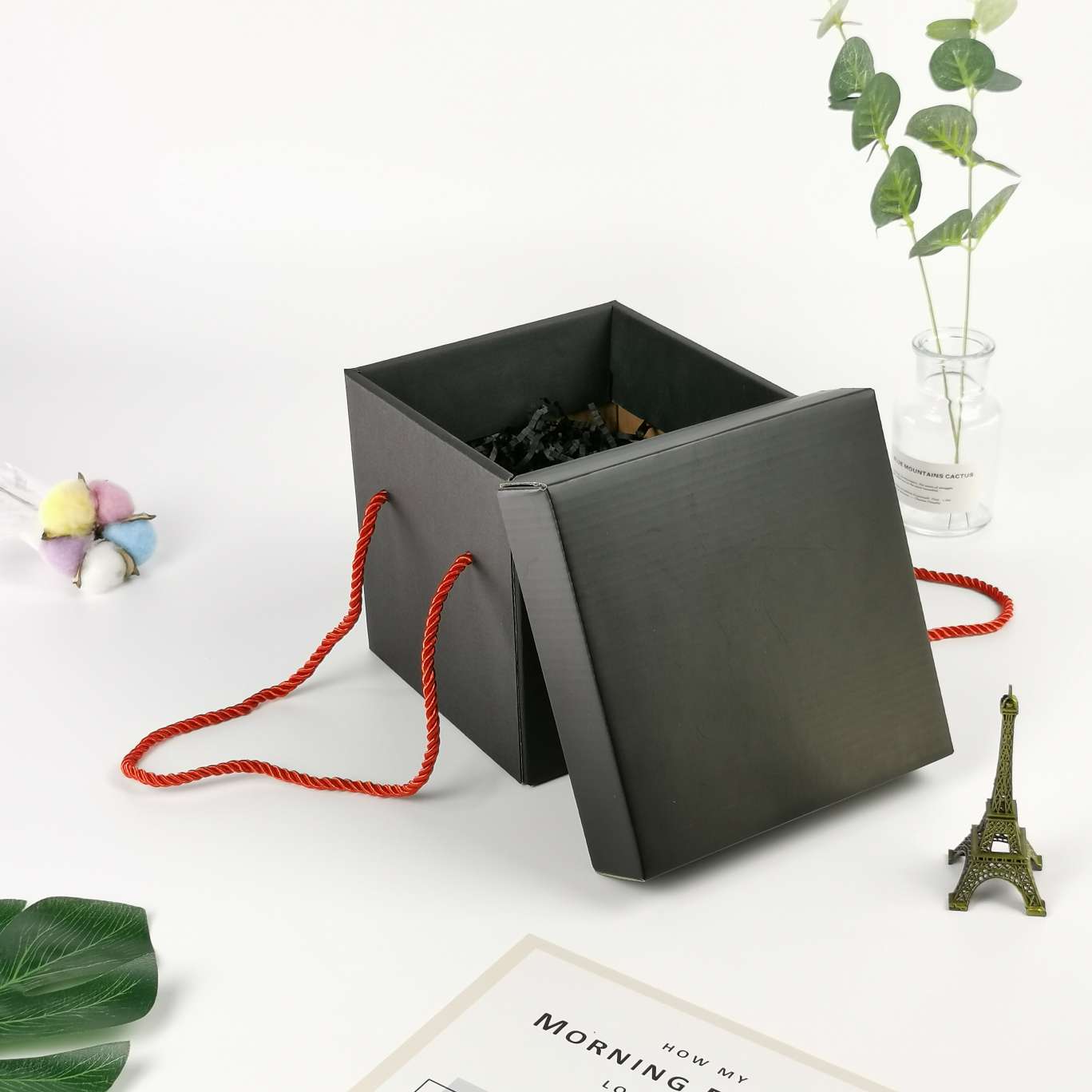 Black square corrugated box, gift box, wedding candy box, snack box, present box, storage box, birthday gift box Item Picture