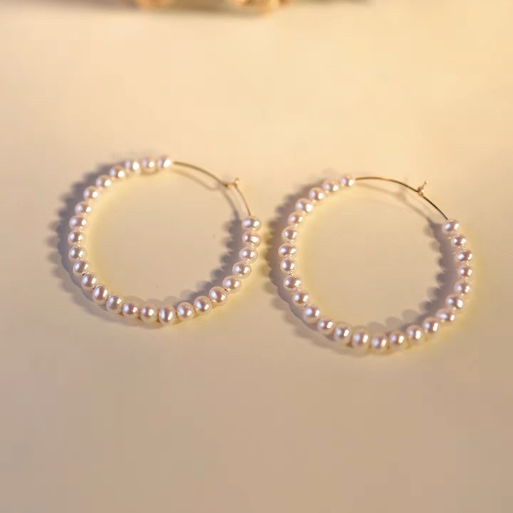 Large hoops with beaded earrings