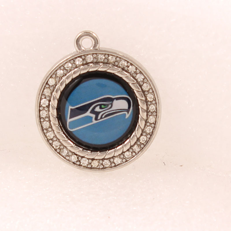 FLY429 European and American explosive diamond-encrusting pendant NFL charms football team hand necklace small pendant DIY jewelry accessories