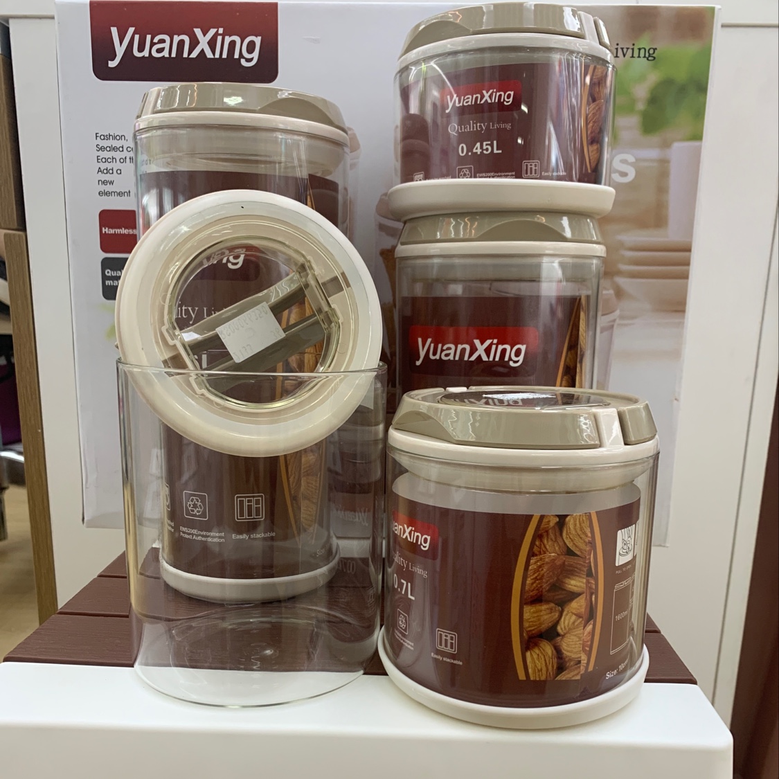 5-piece set Gift set high borosilicate glass sealed jar, 5-piece set glass sealed jar, high-end set sealed jar Specification image