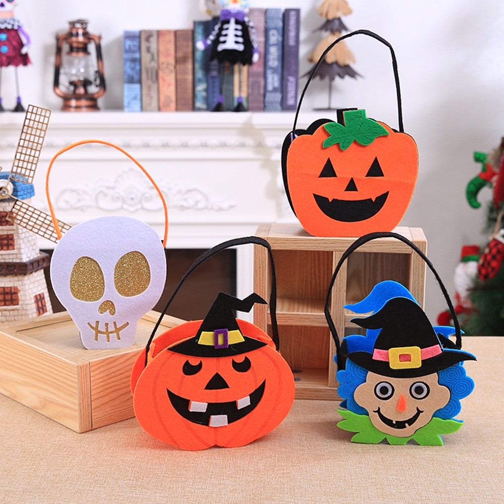 Halloween decoration props carry candy bag non-woven three-dimensional gift bag pumpkin backpack sling bag pumpkin bag 88