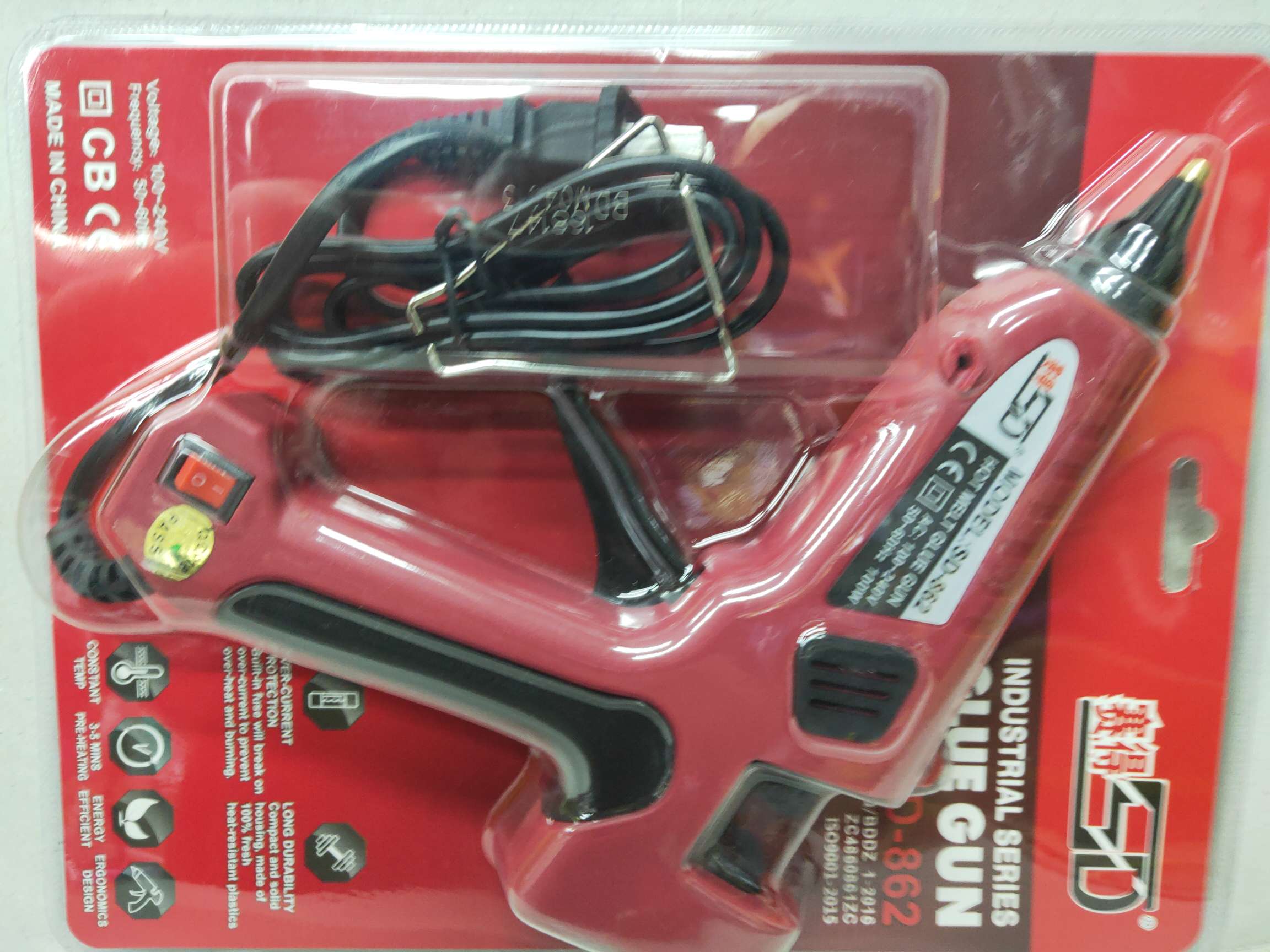 鼎力德热熔胶棒683SD-862红色100w大枪一件36支产品图