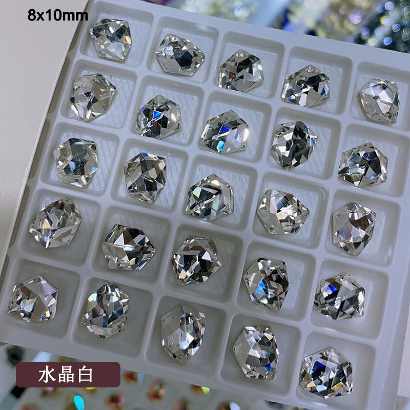 Nail art accessories: Irregular-shaped diamond flat bottom mixed set, popular online bestseller AB color champagne color super shiny water diamond Japanese nail art, 189 detail image 1