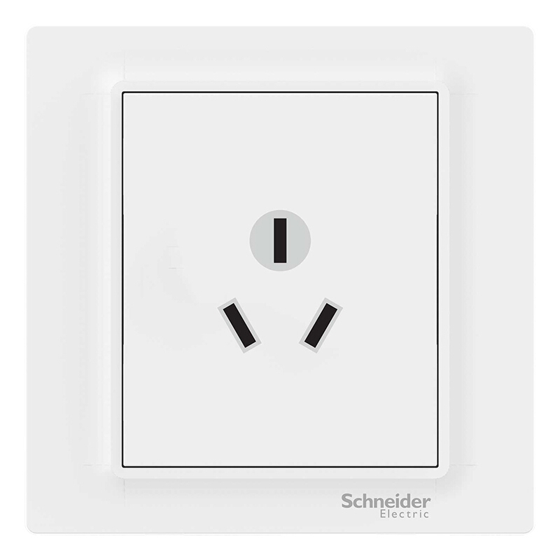 Schneider Jingyi series three-hole 16A white switch socket details Picture