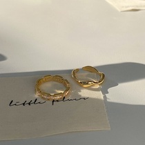 Two-piece set ~ Simple ring female fashion personality light luxury niche delicate index finger square ins fashion set ring