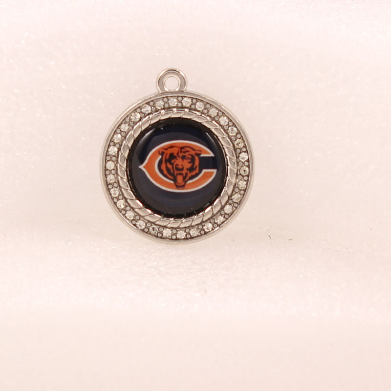 FLY434 European and American explosive diamond-encrusting pendant NFL charms football team hand necklace small pendant DIY jewelry accessories