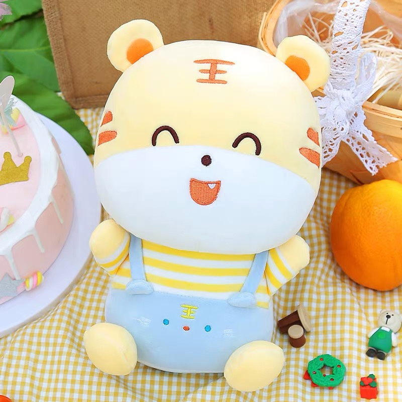 Cute little tiger plush toy sleeping pillow Tiger doll Tiger auspicious doll birthday gift 90