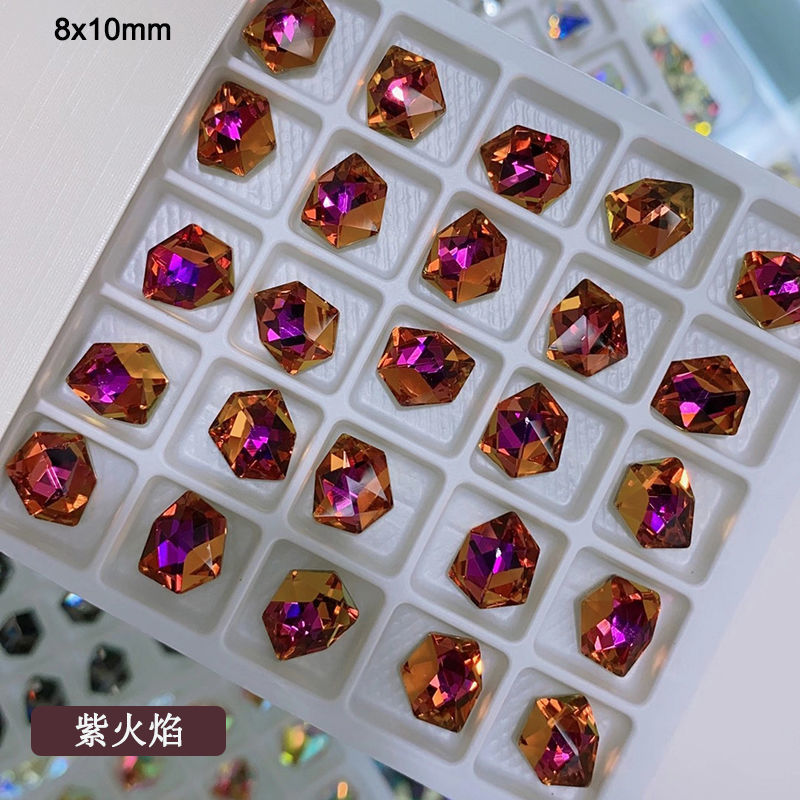Nail art accessories: Irregular-shaped diamond flat bottom mixed set, popular online bestseller AB color champagne color super shiny water diamond Japanese nail art, 189