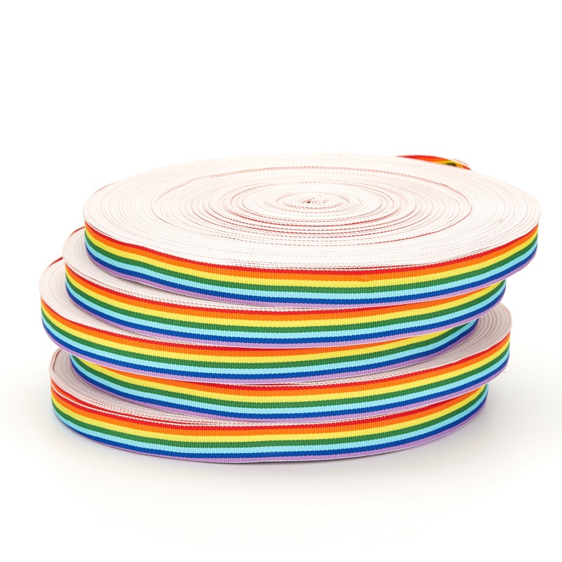 1-5 cm: Rainbow polyester ribbon can be customized clothing bag edge intercolor ribbon Medal ribbon: 7#