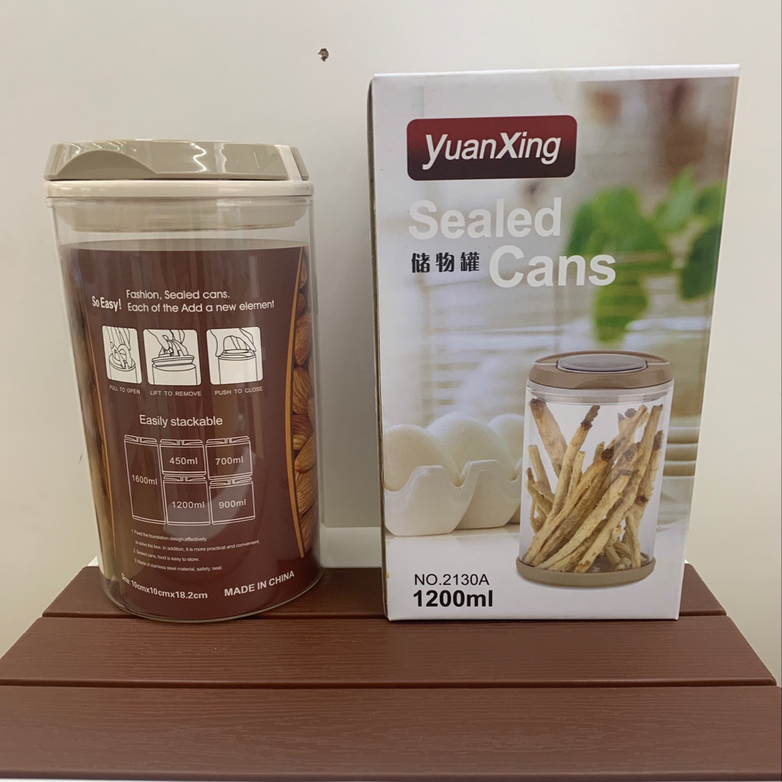 1200ml sealed jar, glass sealed jar, storage jar, glass preservation sealed jar details Picture