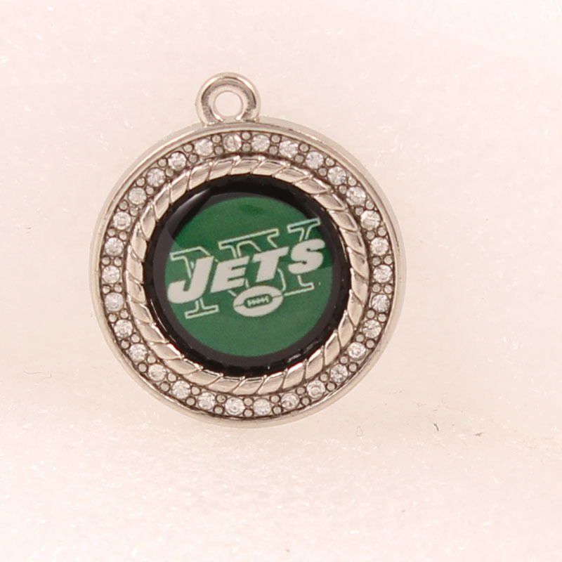 FLY431 European and American explosive diamond-encrusting pendant NFL charms football team hand necklace small pendant DIY jewelry accessories
