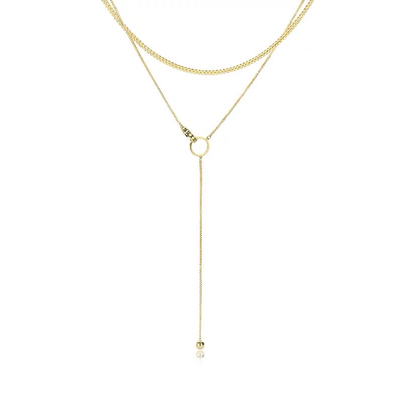 不锈钢项链女款 气质链条拼接 中东合金吊坠珍珠项链 时尚高贵饰品精致配饰