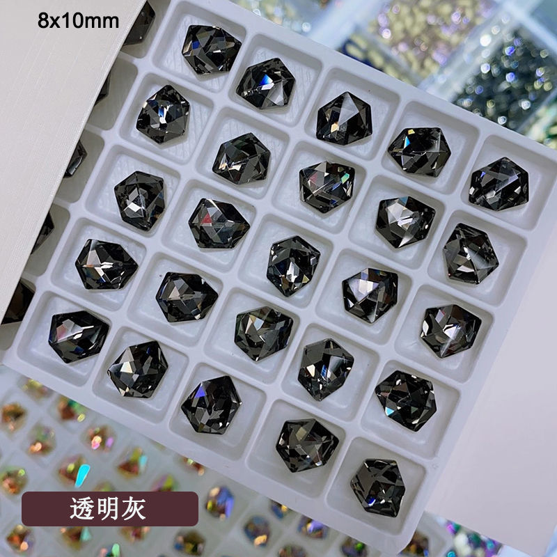 Nail art accessories: Irregular-shaped diamond flat-bottom mixed set, popular online bestseller AB color champagne-colored super sparkling water diamond Japanese nail art accessory 197 detail image 5